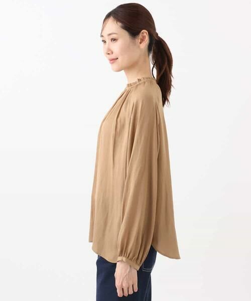 MK MICHEL KLEIN / エムケーミッシェルクラン シャツ・ブラウス | フリルネックデザインサテンブラウス/前後2way/接触冷感/洗える | 詳細26