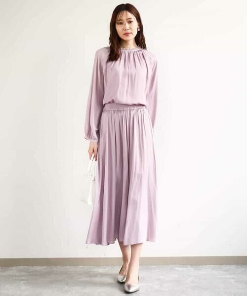 MK MICHEL KLEIN / エムケーミッシェルクラン シャツ・ブラウス | フリルネックデザインサテンブラウス/前後2way/接触冷感/洗える | 詳細5