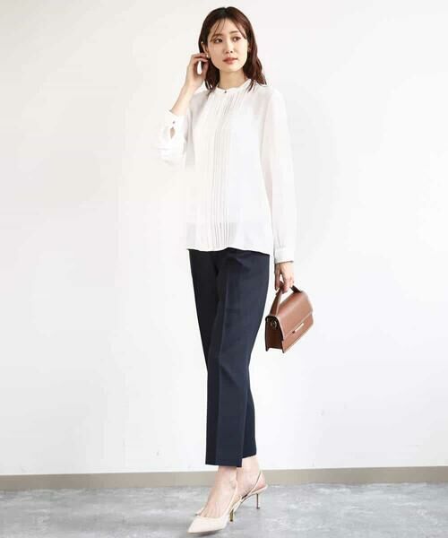 MK MICHEL KLEIN / エムケーミッシェルクラン シャツ・ブラウス | ピンタックデザインジョーゼットブラウス/洗える | 詳細10