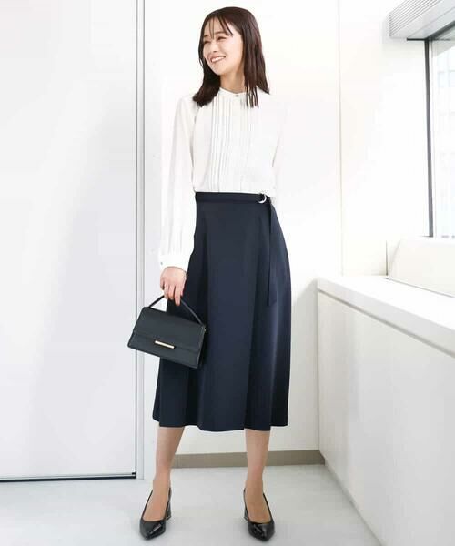 MK MICHEL KLEIN / エムケーミッシェルクラン シャツ・ブラウス | ピンタックデザインジョーゼットブラウス/洗える | 詳細13