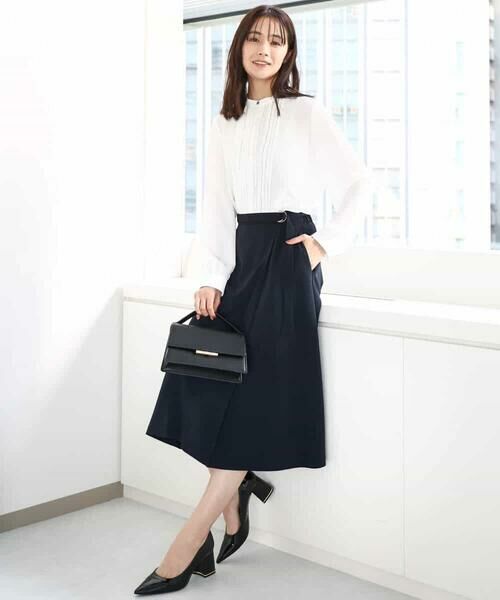 MK MICHEL KLEIN / エムケーミッシェルクラン シャツ・ブラウス | ピンタックデザインジョーゼットブラウス/洗える | 詳細14