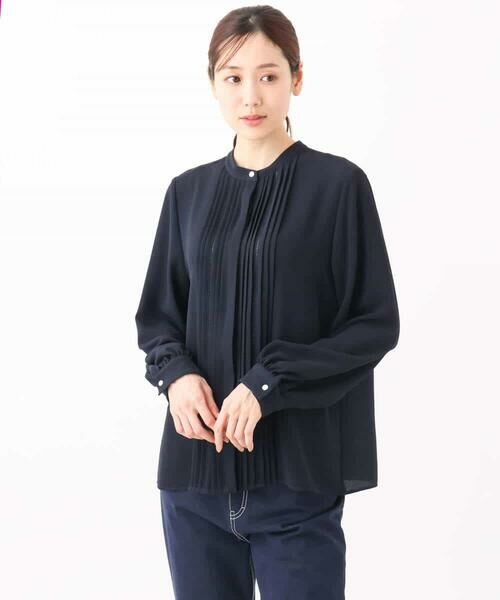 MK MICHEL KLEIN / エムケーミッシェルクラン シャツ・ブラウス | ピンタックデザインジョーゼットブラウス/洗える | 詳細18