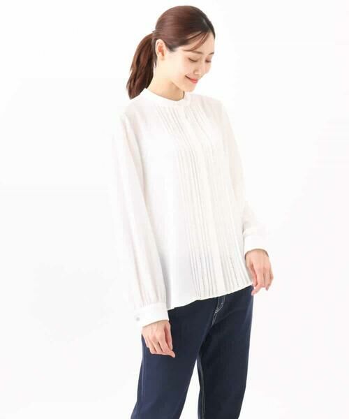 MK MICHEL KLEIN / エムケーミッシェルクラン シャツ・ブラウス | ピンタックデザインジョーゼットブラウス/洗える | 詳細27