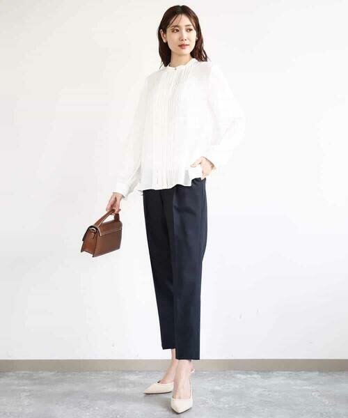 MK MICHEL KLEIN / エムケーミッシェルクラン シャツ・ブラウス | ピンタックデザインジョーゼットブラウス/洗える | 詳細6