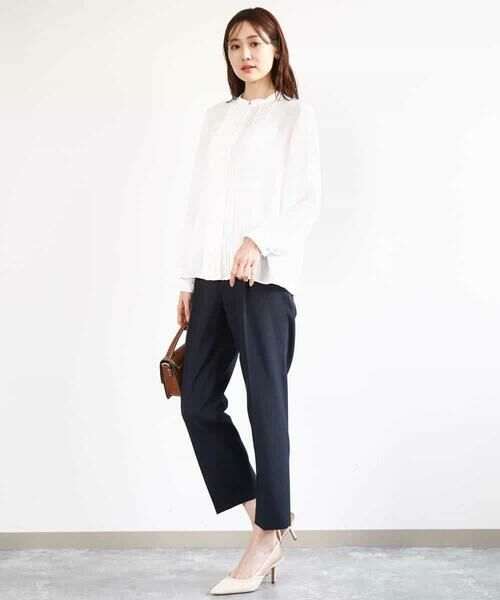 MK MICHEL KLEIN / エムケーミッシェルクラン シャツ・ブラウス | ピンタックデザインジョーゼットブラウス/洗える | 詳細7