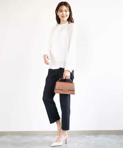 MK MICHEL KLEIN / エムケーミッシェルクラン シャツ・ブラウス | ピンタックデザインジョーゼットブラウス/洗える | 詳細8