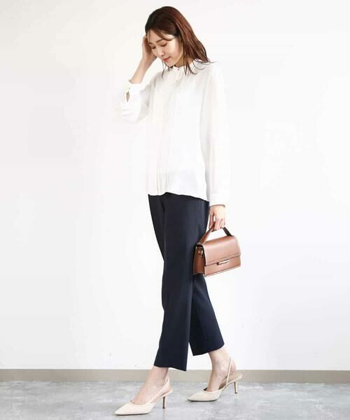 MK MICHEL KLEIN / エムケーミッシェルクラン シャツ・ブラウス | ピンタックデザインジョーゼットブラウス/洗える | 詳細9