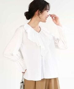 MK MICHEL KLEIN / エムケーミッシェルクラン シャツ・ブラウス | フリルデザインブラウス/洗える