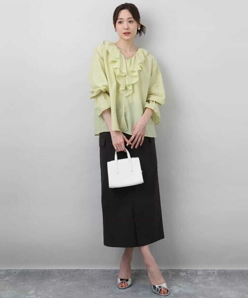 MK MICHEL KLEIN / エムケーミッシェルクラン シャツ・ブラウス | フリルデザインブラウス/洗える | 詳細13