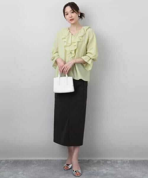 MK MICHEL KLEIN / エムケーミッシェルクラン シャツ・ブラウス | フリルデザインブラウス/洗える | 詳細14