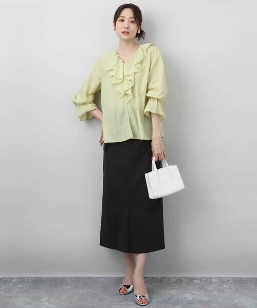 MK MICHEL KLEIN / エムケーミッシェルクラン シャツ・ブラウス | フリルデザインブラウス/洗える | 詳細15