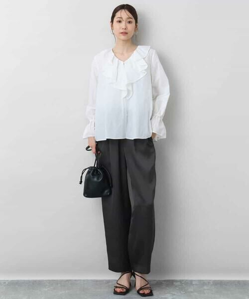 MK MICHEL KLEIN / エムケーミッシェルクラン シャツ・ブラウス | フリルデザインブラウス/洗える | 詳細18