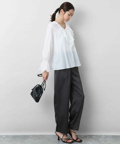 MK MICHEL KLEIN / エムケーミッシェルクラン シャツ・ブラウス | フリルデザインブラウス/洗える | 詳細19