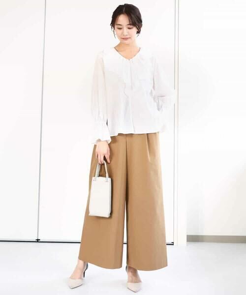 MK MICHEL KLEIN / エムケーミッシェルクラン シャツ・ブラウス | フリルデザインブラウス/洗える | 詳細3