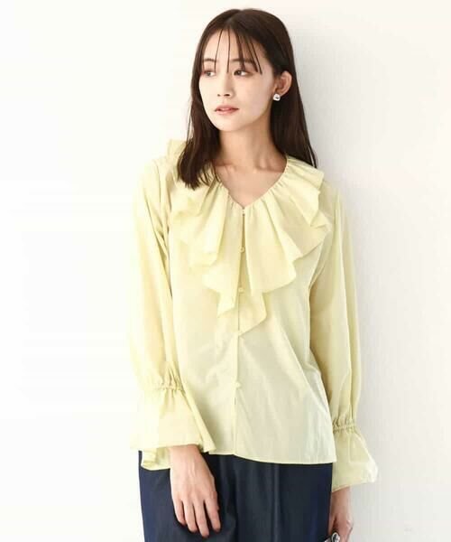 MK MICHEL KLEIN / エムケーミッシェルクラン シャツ・ブラウス | フリルデザインブラウス/洗える | 詳細8