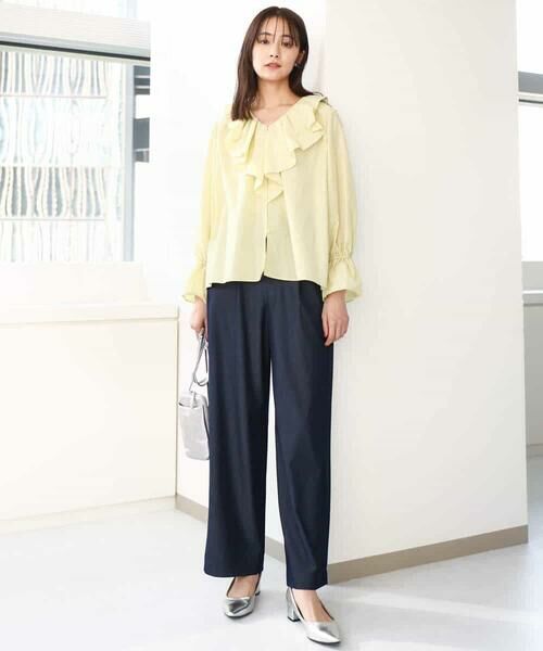 MK MICHEL KLEIN / エムケーミッシェルクラン シャツ・ブラウス | フリルデザインブラウス/洗える | 詳細9