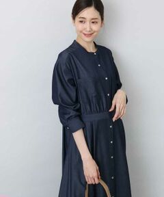 MK MICHEL KLEIN / エムケーミッシェルクラン ロング・マキシ丈ワンピース | デニムライク前開きワンピース/洗える