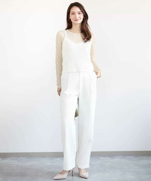 MK MICHEL KLEIN / エムケーミッシェルクラン ニット・セーター | ドット柄ブラウス×ニットビスチェ ツインセット/洗える | 詳細13