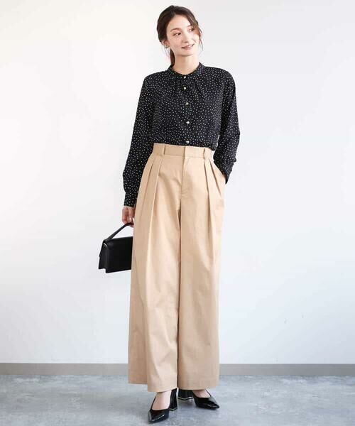 MK MICHEL KLEIN / エムケーミッシェルクラン ニット・セーター | ドット柄ブラウス×ニットビスチェ ツインセット/洗える | 詳細7