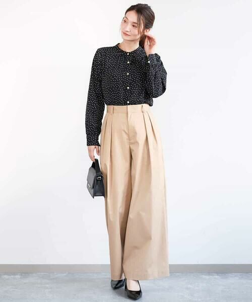 MK MICHEL KLEIN / エムケーミッシェルクラン ニット・セーター | ドット柄ブラウス×ニットビスチェ ツインセット/洗える | 詳細8
