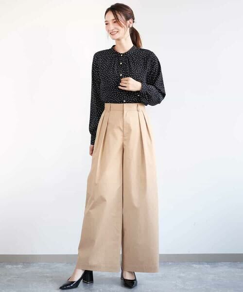 MK MICHEL KLEIN / エムケーミッシェルクラン ニット・セーター | ドット柄ブラウス×ニットビスチェ ツインセット/洗える | 詳細9