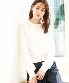 MK MICHEL KLEIN / エムケーミッシェルクラン ニット・セーター | 重ねチュールニット/洗える