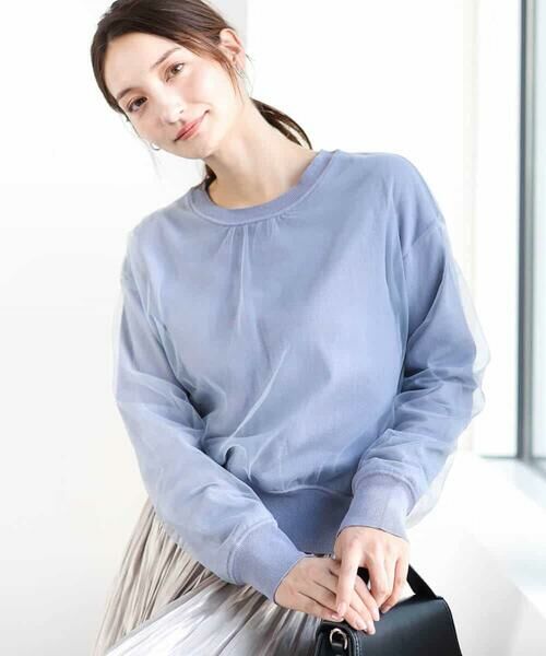 MK MICHEL KLEIN / エムケーミッシェルクラン ニット・セーター | 重ねチュールニット/洗える | 詳細1