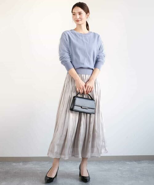 MK MICHEL KLEIN / エムケーミッシェルクラン ニット・セーター | 重ねチュールニット/洗える | 詳細2