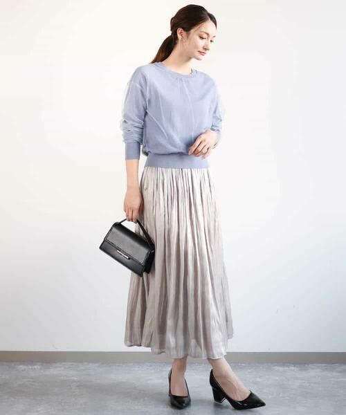 MK MICHEL KLEIN / エムケーミッシェルクラン ニット・セーター | 重ねチュールニット/洗える | 詳細4