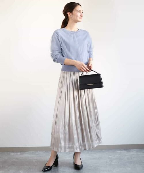 MK MICHEL KLEIN / エムケーミッシェルクラン ニット・セーター | 重ねチュールニット/洗える | 詳細5