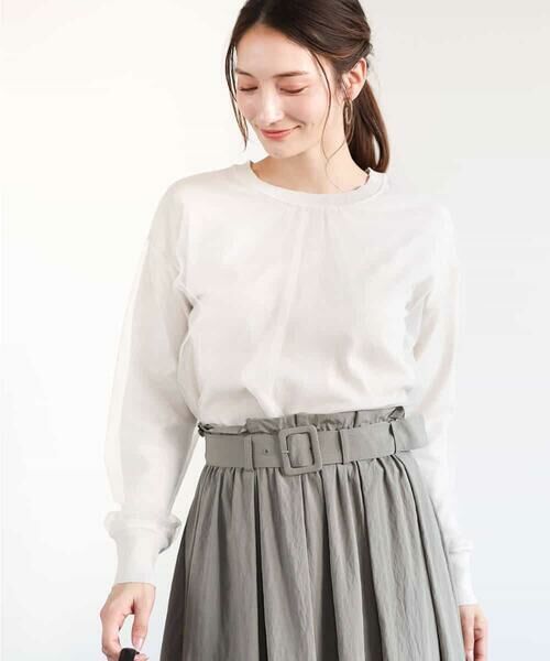 MK MICHEL KLEIN / エムケーミッシェルクラン ニット・セーター | 重ねチュールニット/洗える | 詳細6