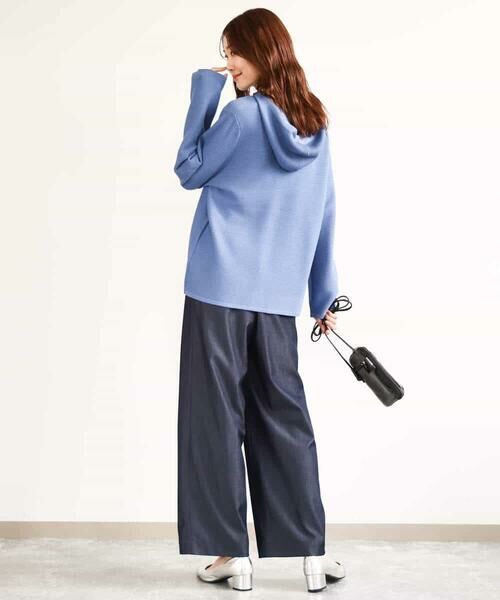 MK MICHEL KLEIN / エムケーミッシェルクラン ニット・セーター | ガーター編みニットフーディー/洗える | 詳細10