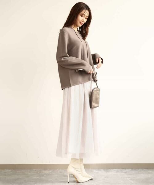 MK MICHEL KLEIN / エムケーミッシェルクラン ニット・セーター | ガーター編みニットフーディー/洗える | 詳細16