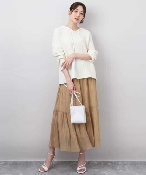 MK MICHEL KLEIN / エムケーミッシェルクラン ニット・セーター | ガーター編みニットフーディー/洗える | 詳細17