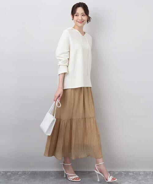 MK MICHEL KLEIN / エムケーミッシェルクラン ニット・セーター | ガーター編みニットフーディー/洗える | 詳細18