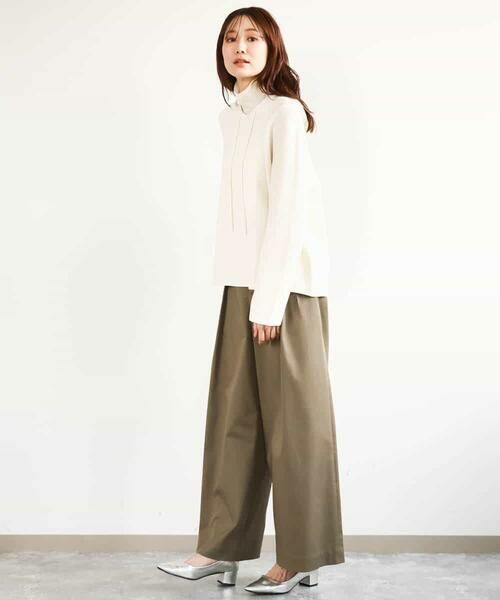 MK MICHEL KLEIN / エムケーミッシェルクラン ニット・セーター | ガーター編みニットフーディー/洗える | 詳細3