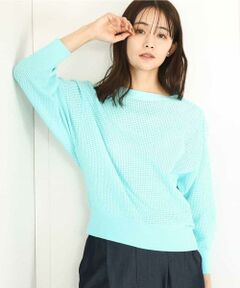 MK MICHEL KLEIN / エムケーミッシェルクラン ニット・セーター | アイレット柄ドルマン風ニット/洗える