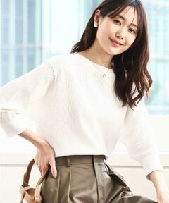 MK MICHEL KLEIN / エムケーミッシェルクラン ニット・セーター | アイレット柄ドルマン風ニット/洗える