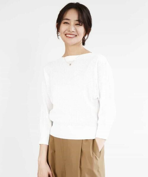 MK MICHEL KLEIN / エムケーミッシェルクラン ニット・セーター | アイレット柄ドルマン風ニット/洗える | 詳細10