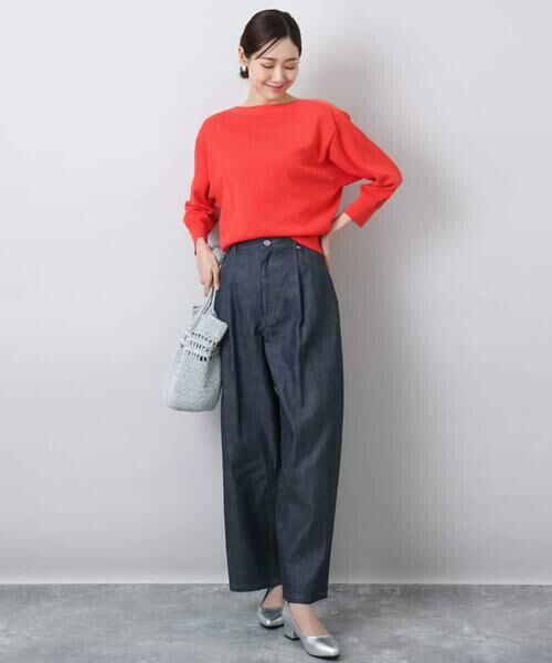 MK MICHEL KLEIN / エムケーミッシェルクラン ニット・セーター | アイレット柄ドルマン風ニット/洗える | 詳細27