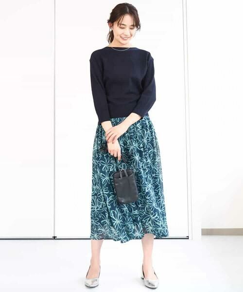 MK MICHEL KLEIN / エムケーミッシェルクラン ニット・セーター | アイレット柄ドルマン風ニット/洗える | 詳細3