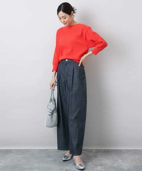 MK MICHEL KLEIN / エムケーミッシェルクラン ニット・セーター | アイレット柄ドルマン風ニット/洗える | 詳細30