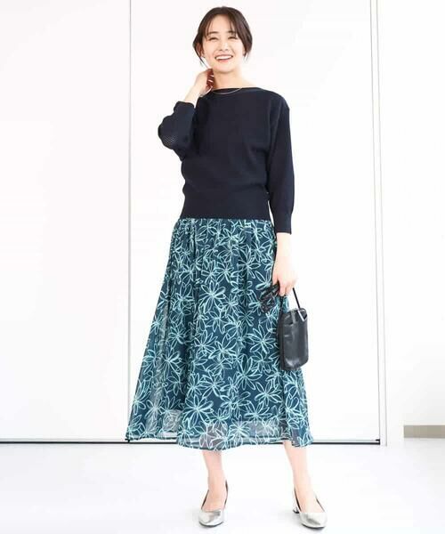 MK MICHEL KLEIN / エムケーミッシェルクラン ニット・セーター | アイレット柄ドルマン風ニット/洗える | 詳細4