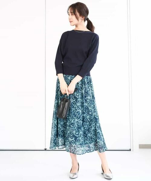 MK MICHEL KLEIN / エムケーミッシェルクラン ニット・セーター | アイレット柄ドルマン風ニット/洗える | 詳細5