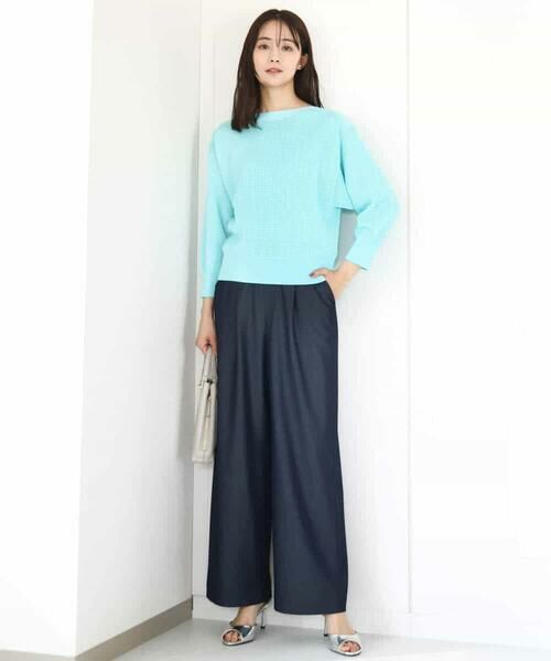 MK MICHEL KLEIN / エムケーミッシェルクラン ニット・セーター | アイレット柄ドルマン風ニット/洗える | 詳細7