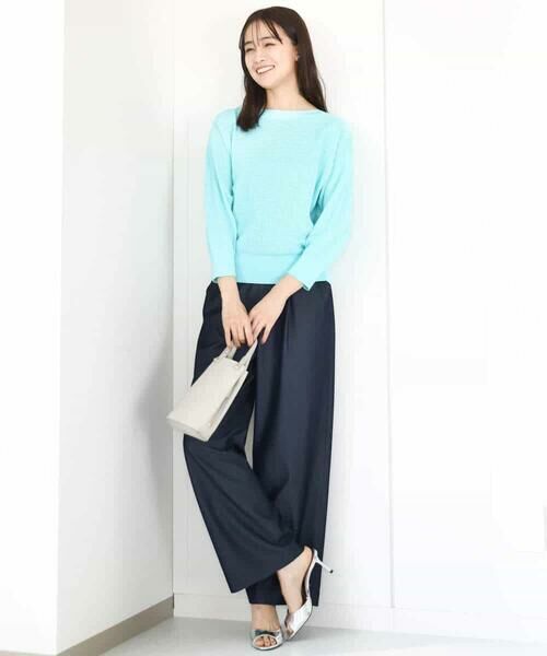 MK MICHEL KLEIN / エムケーミッシェルクラン ニット・セーター | アイレット柄ドルマン風ニット/洗える | 詳細8