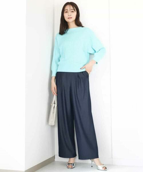 MK MICHEL KLEIN / エムケーミッシェルクラン ニット・セーター | アイレット柄ドルマン風ニット/洗える | 詳細9