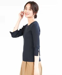 MK MICHEL KLEIN / エムケーミッシェルクラン ニット・セーター | 七分袖コンパクトリブニット/洗える