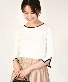 MK MICHEL KLEIN / エムケーミッシェルクラン ニット・セーター | 七分袖コンパクトリブニット/洗える