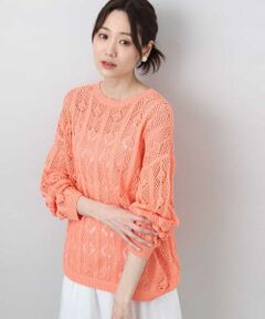 MK MICHEL KLEIN / エムケーミッシェルクラン ニット・セーター | かぎ針風透かし編みニット/洗える